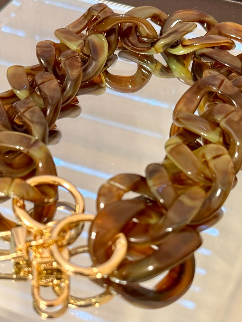 New Honey Swirl Acrylic Bag Chain